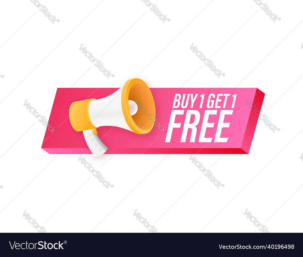 Megaphone banner business concept with text buy 1