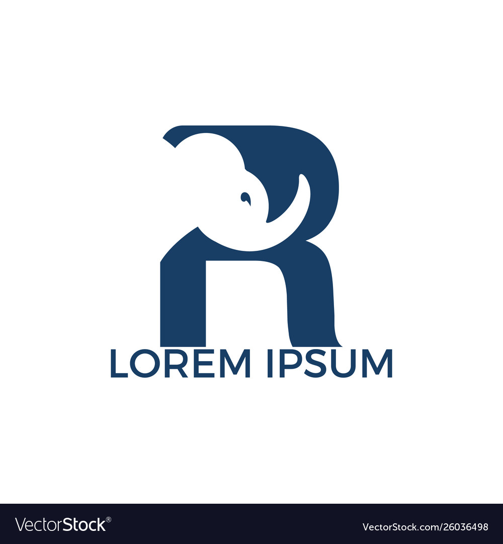 Modern elephant r letter alphabet logo design