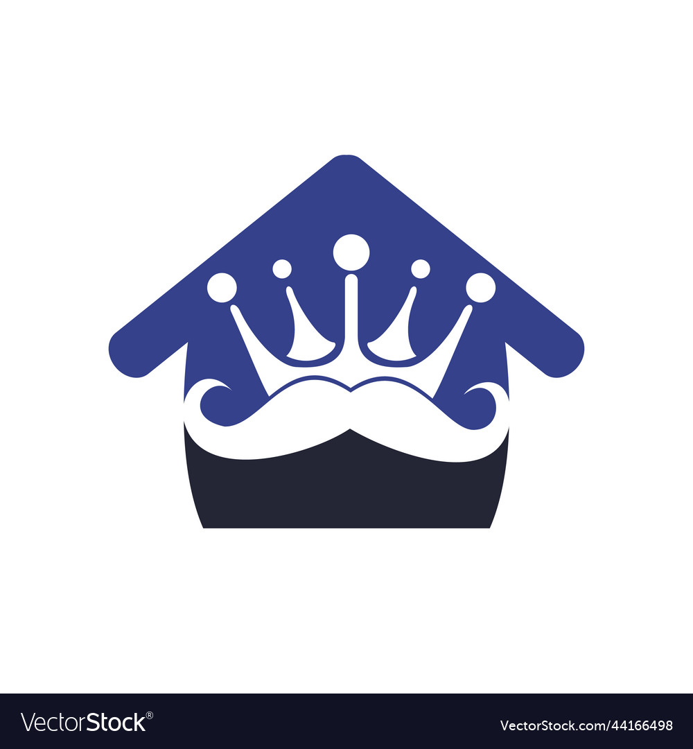 Mustache king logo design template Royalty Free Vector Image