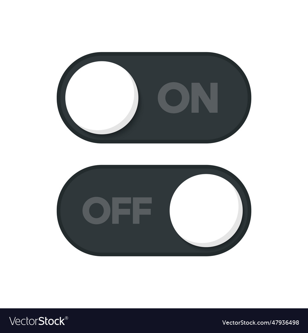 On and off icon editable switch button sign Vector Image