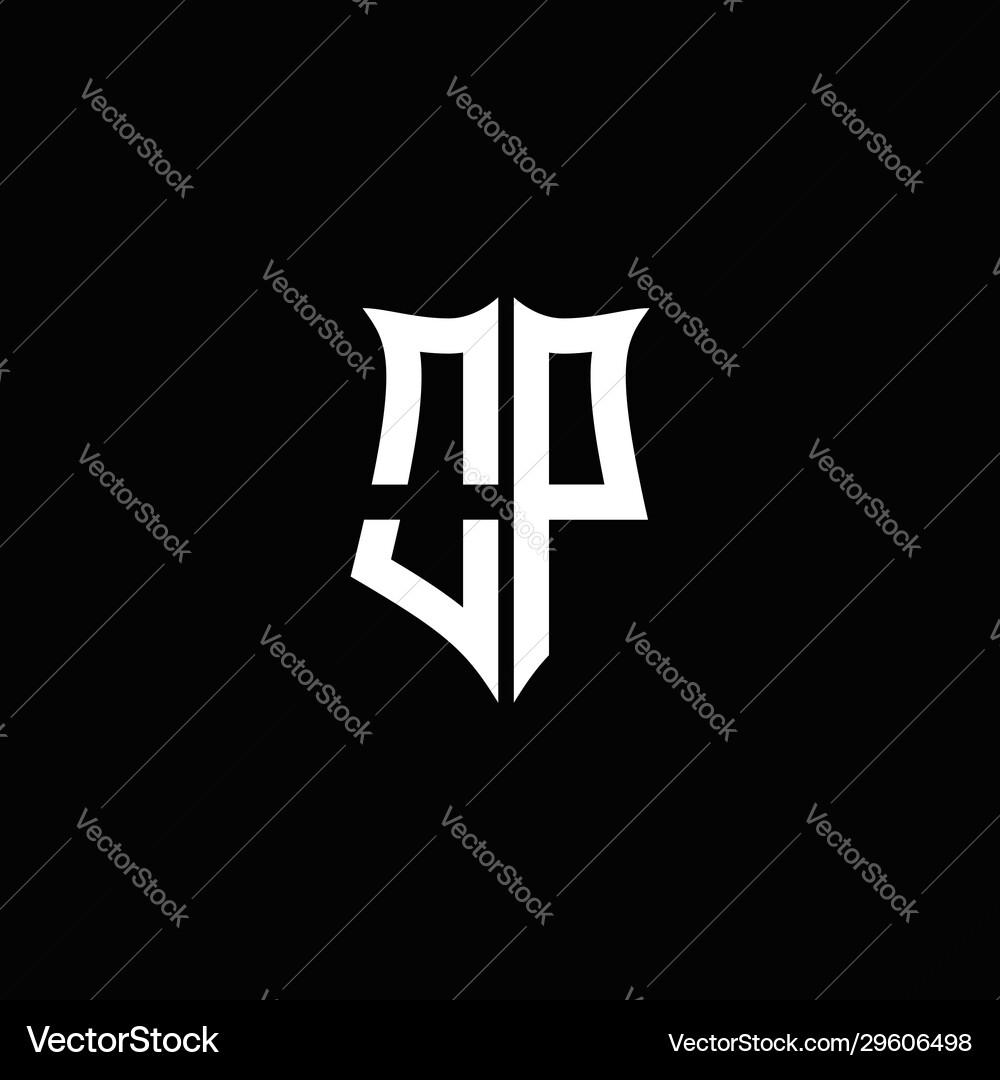 Op monogram letter logo ribbon with shield style Vector Image