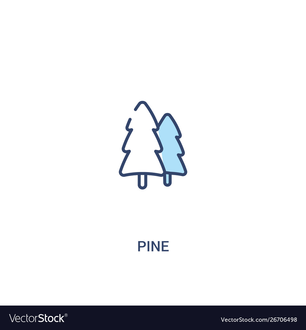 Pine concept 2 colored icon simple line element Vector Image Pine concept 2 colored icon simple line element
