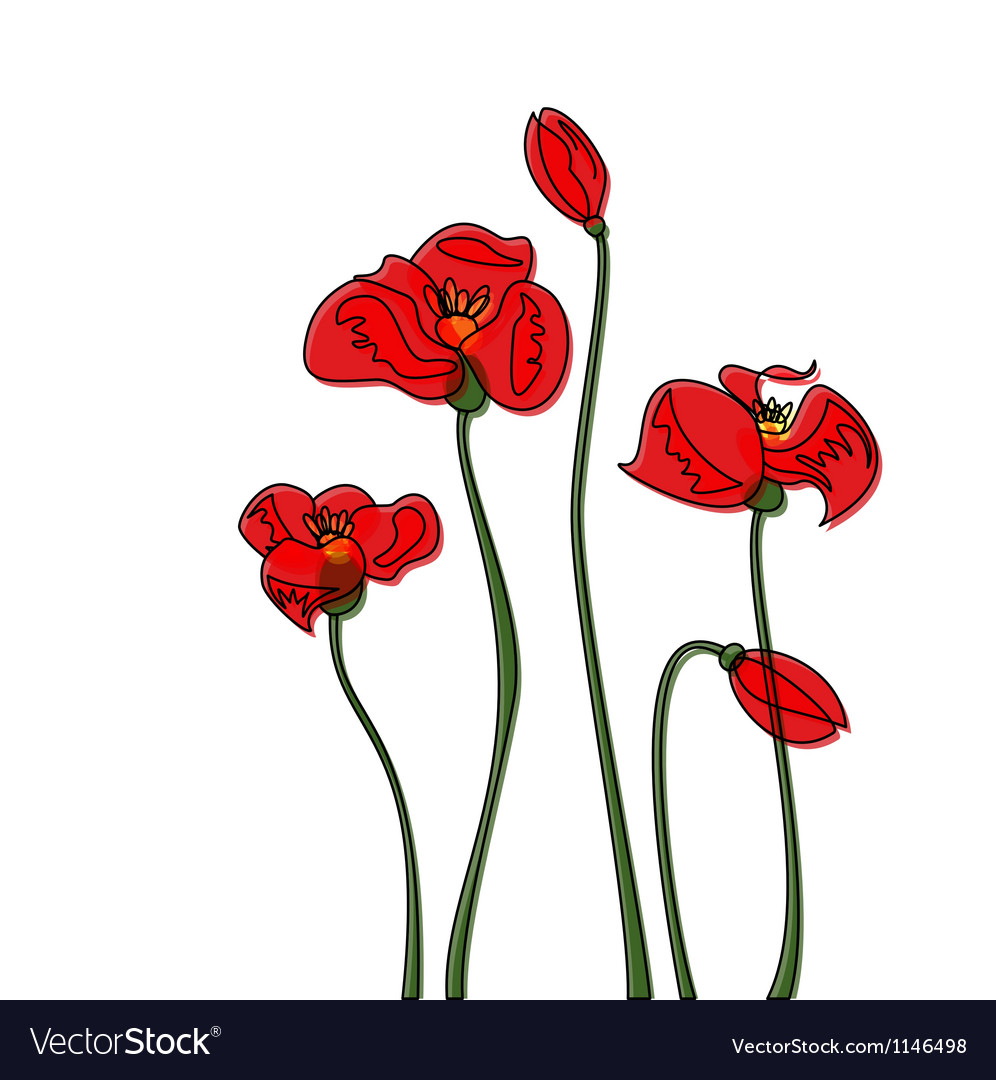 Poppy Royalty Free Vector Image - VectorStock