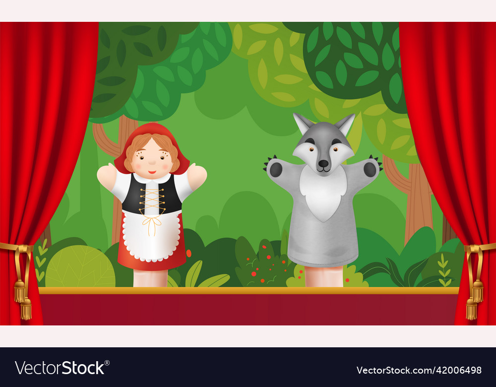 Puppet show booth Royalty Free Vector Image - VectorStock