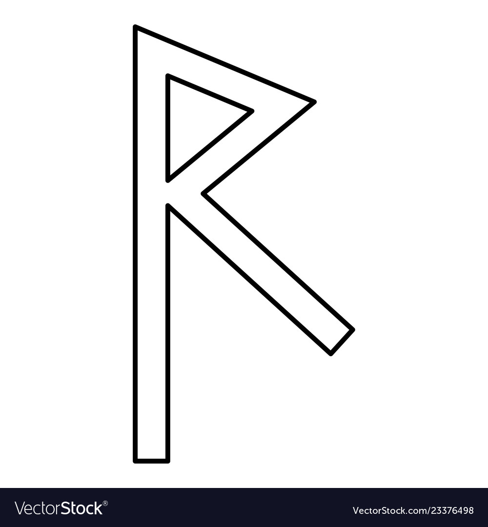 Raido rune raid symbol road icon black color flat Vector Image