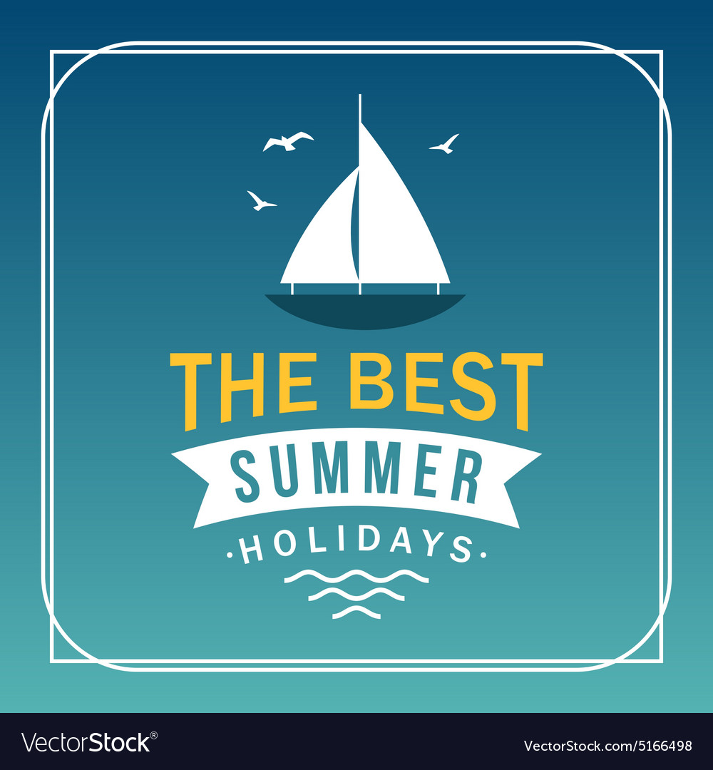 Retro summer holidays vintage label design