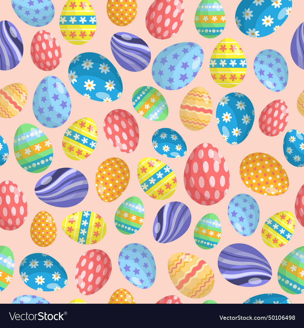 Seamless pattern with colorful easter eggs