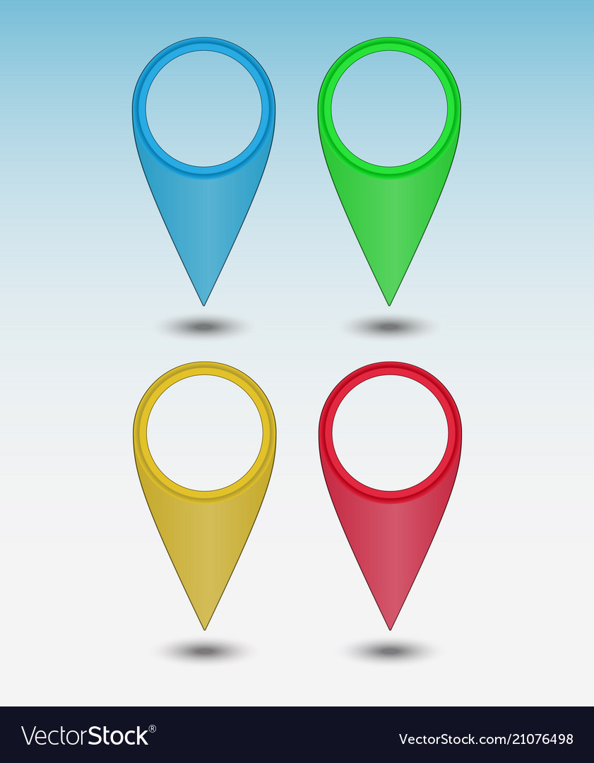 Set colors map points vector image Set colors map points