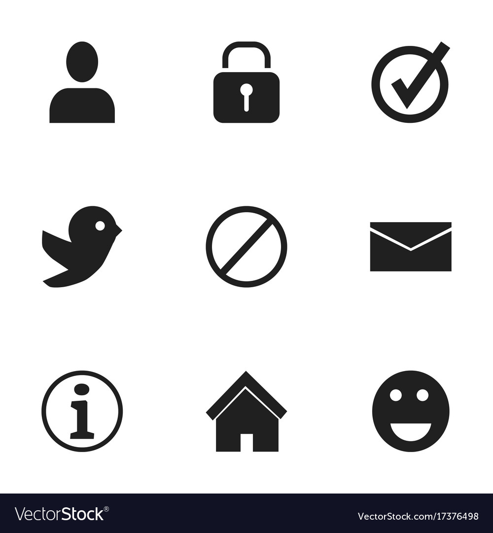 Set of 9 editable network icons includes symbols