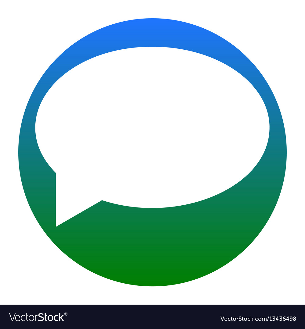 Speech Bubble Icon - White on Blue