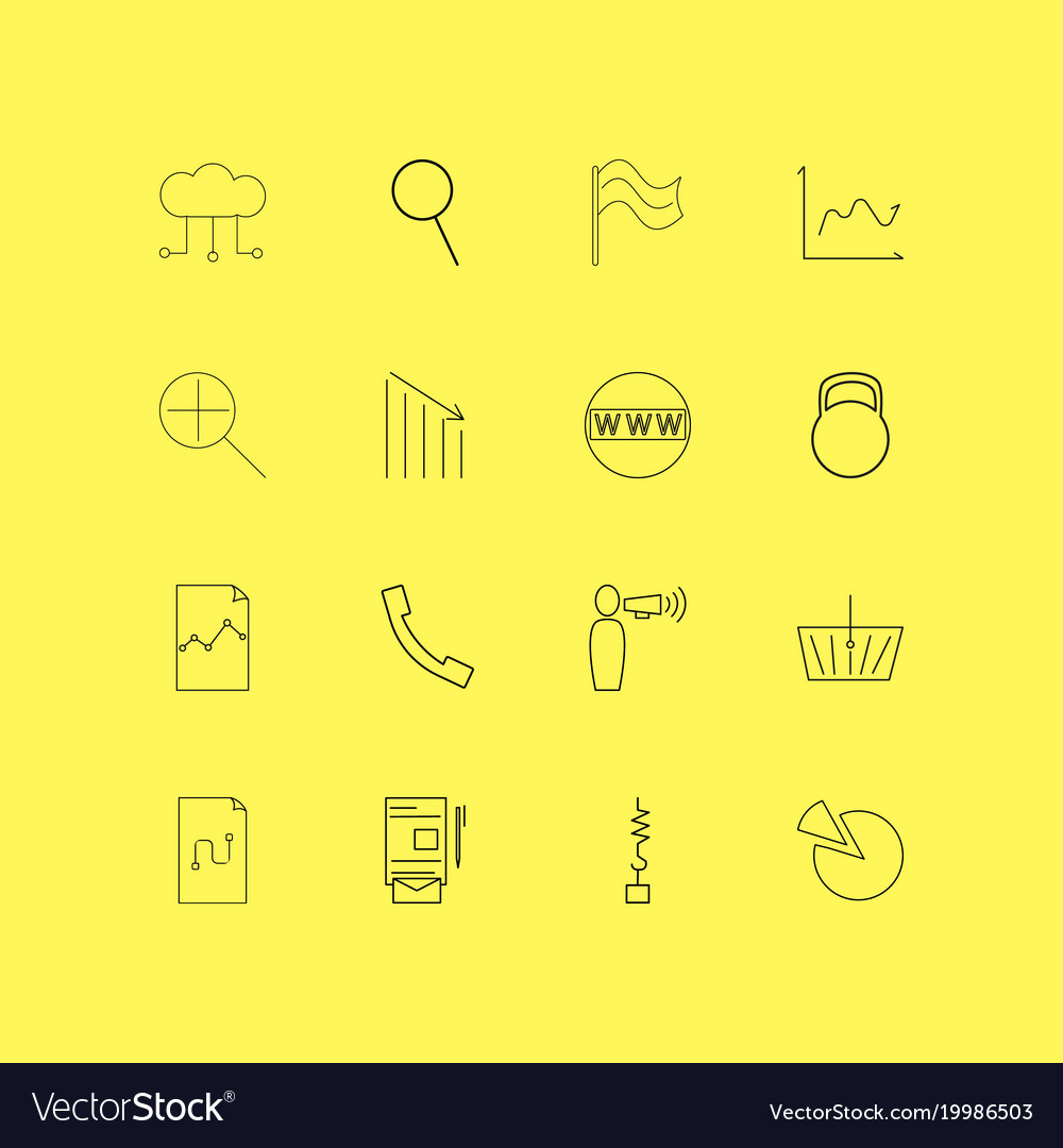 Business linear icon set simple outline icons