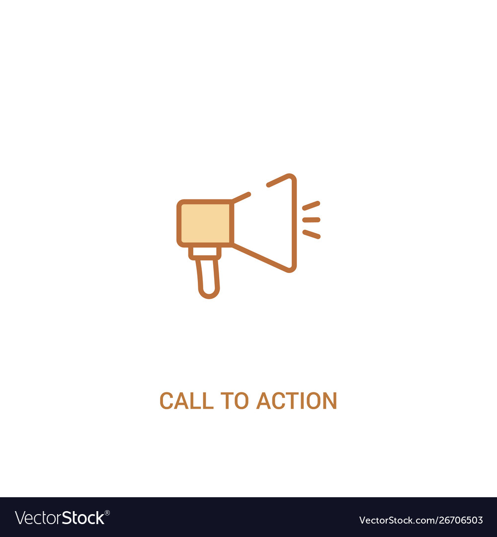 Call to action concept 2 colored icon simple line