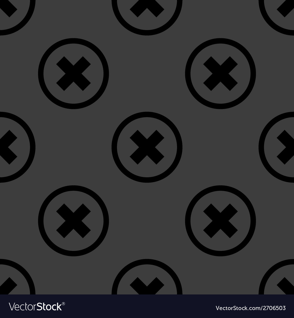 Cancel web icon flat design seamless pattern