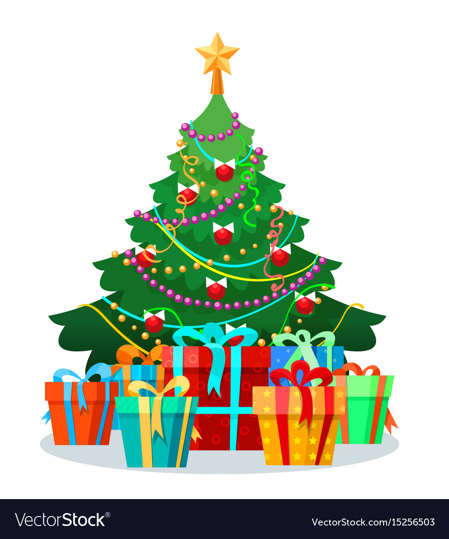 christmas tree with gifts clip art