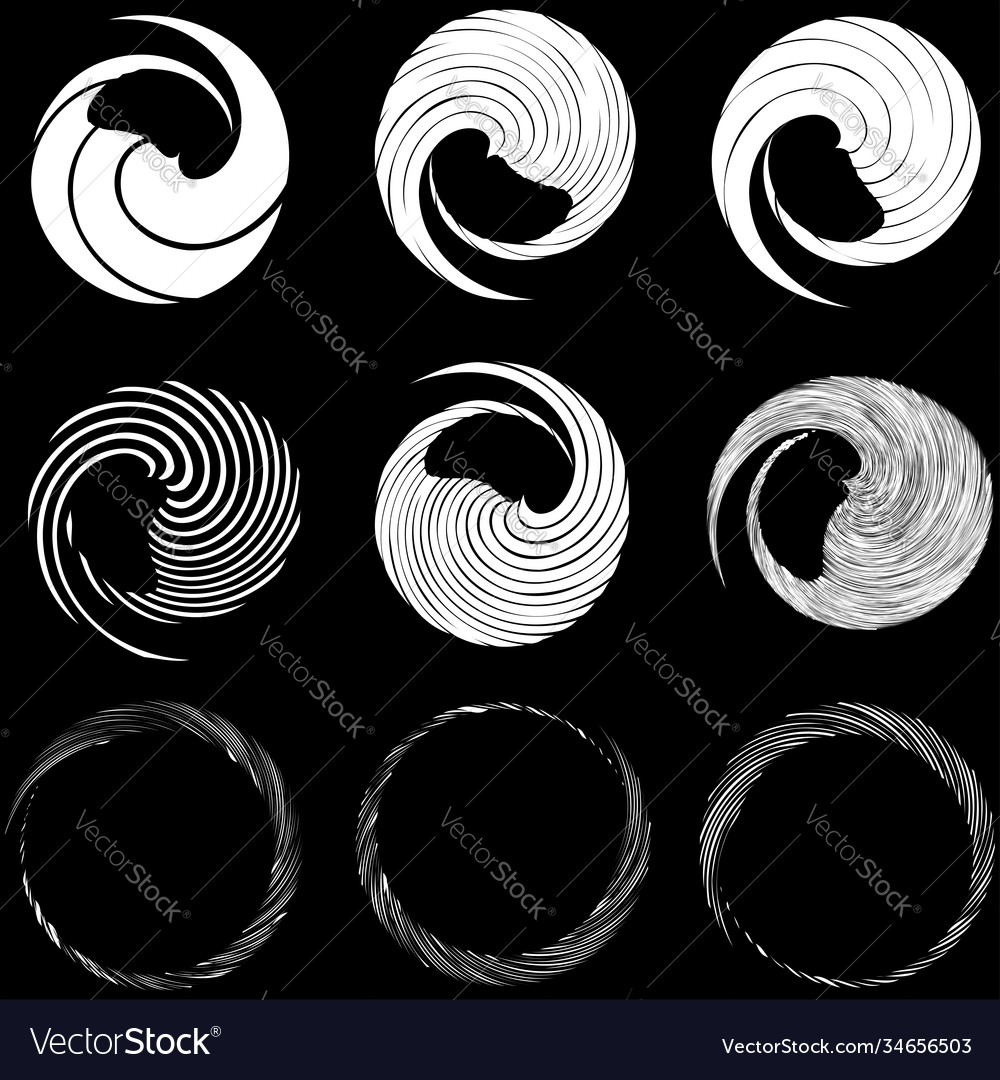 Circular spiral swirl twirl design element vector image Circular spiral swirl twirl design element