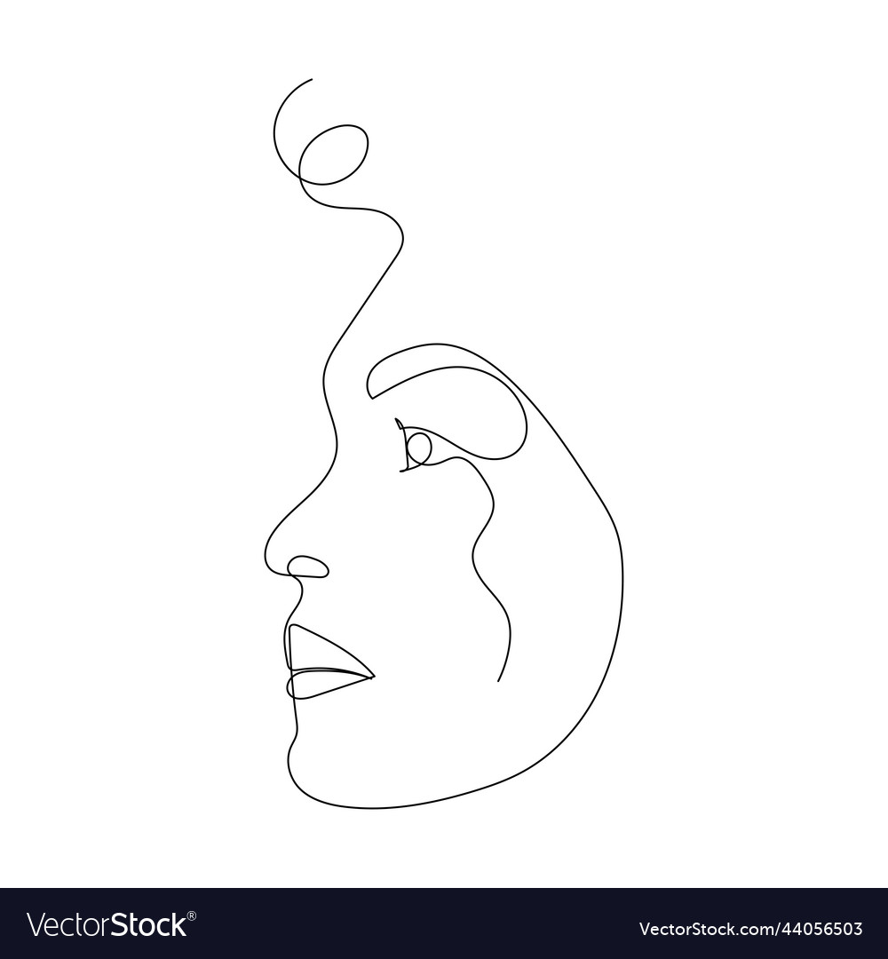 Continuous line drawing of portrait