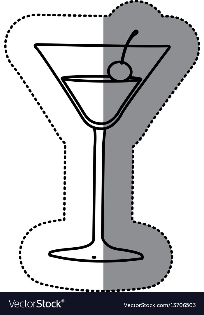 Contour cocktail beverage with cherry icon