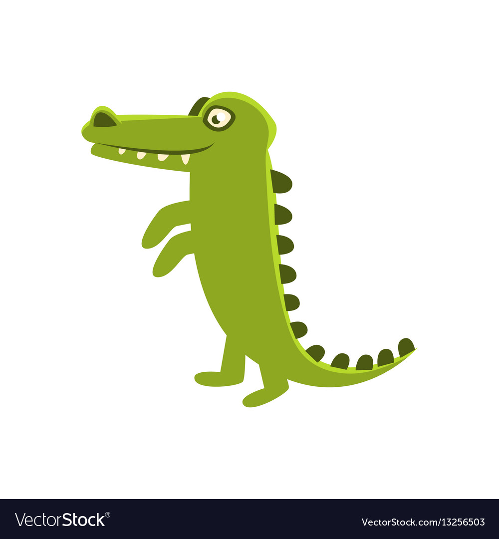 Crocodile smiling standing upright cartoon Vector Image Crocodile smiling standing upright cartoon Vector Image
