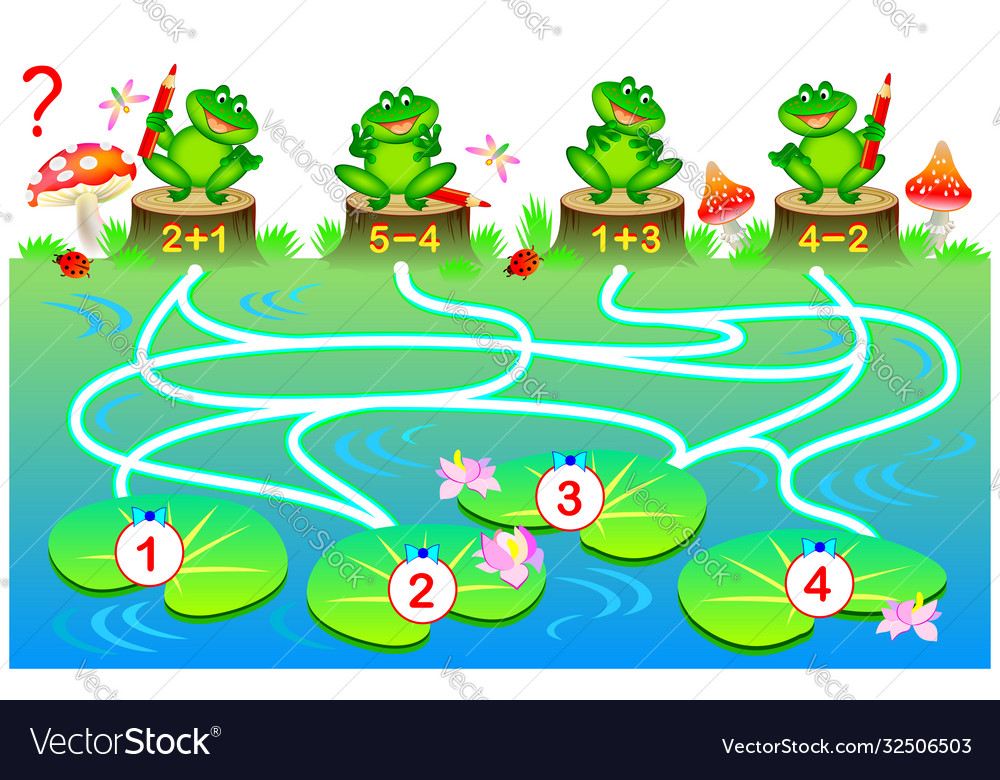 Educational page with exercises for children Vector Image