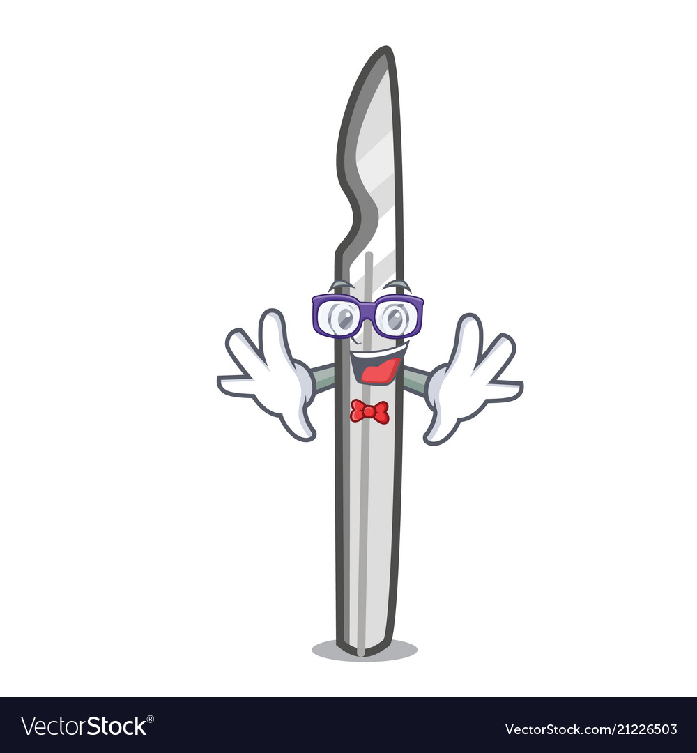 Geek scalpel character cartoon style