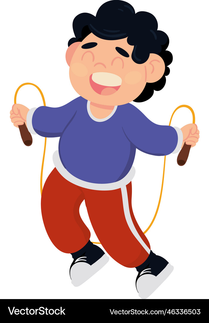 Happy boy jumping Royalty Free Vector Image - VectorStock