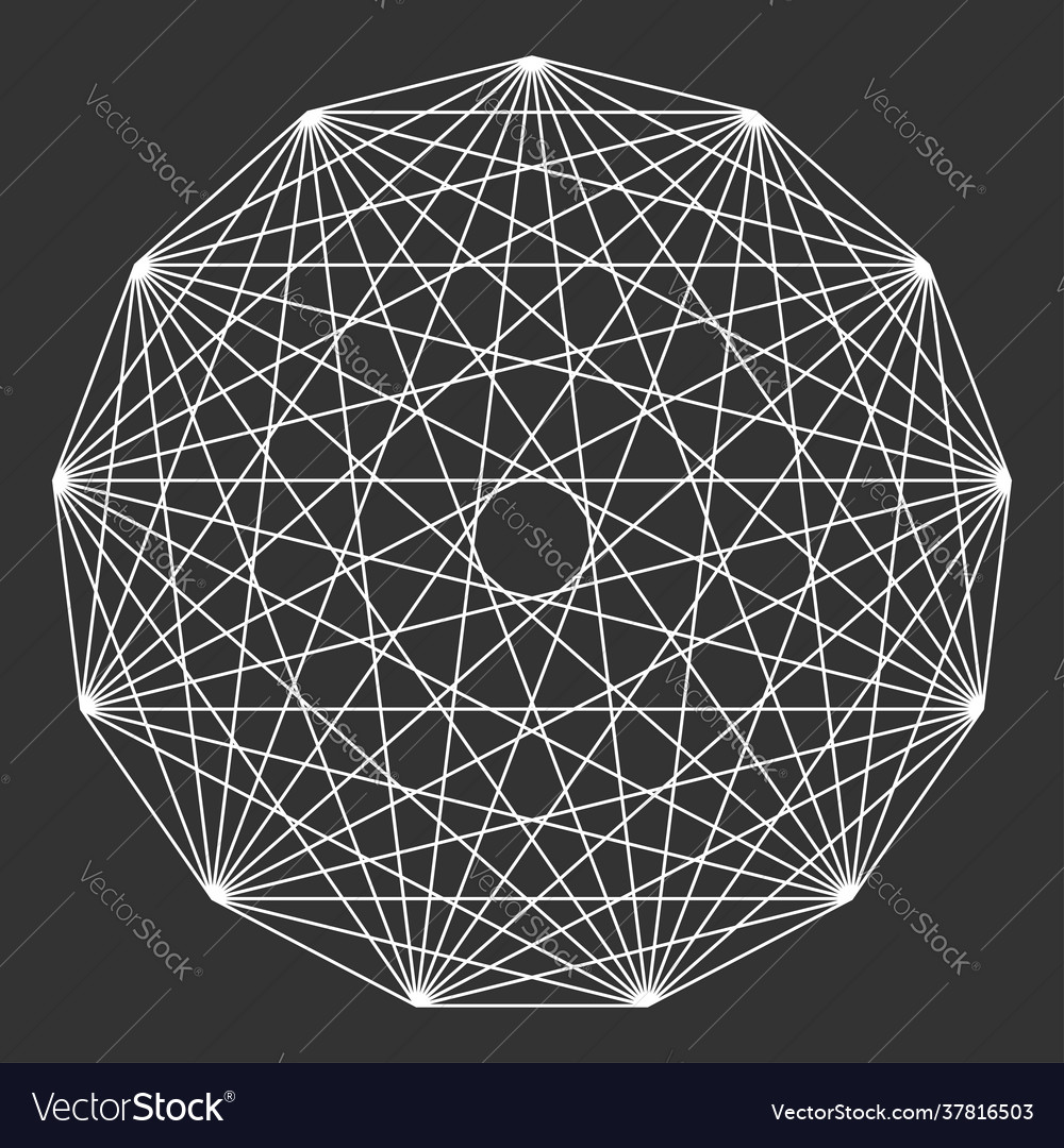 Interlocking interconnect polygon shape element vector image Interlocking interconnect polygon shape element