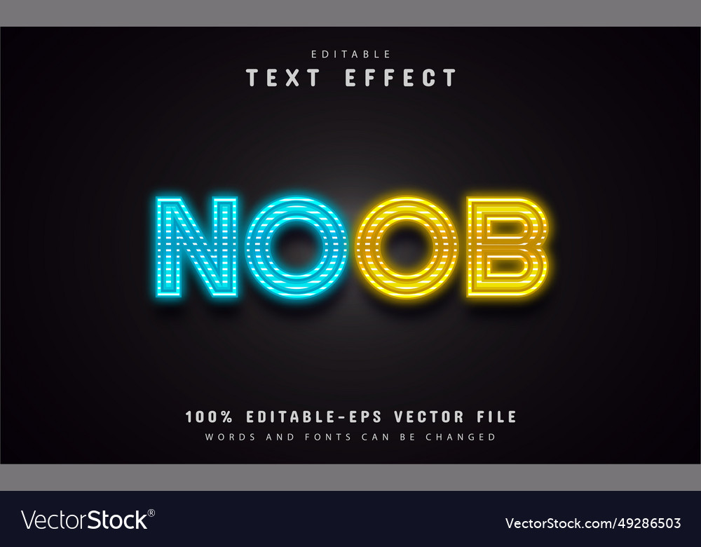 Neon text effect editable