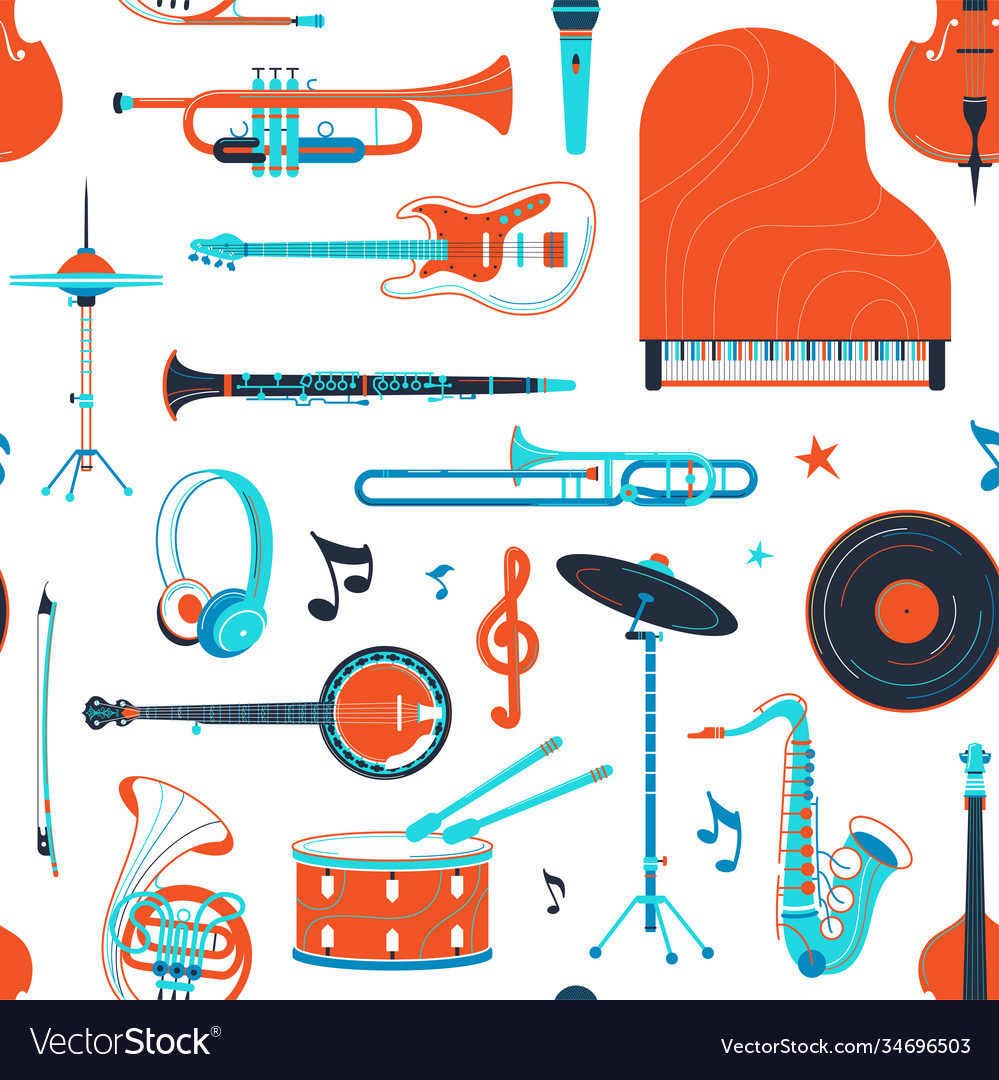 Retro Musical Instruments Pattern