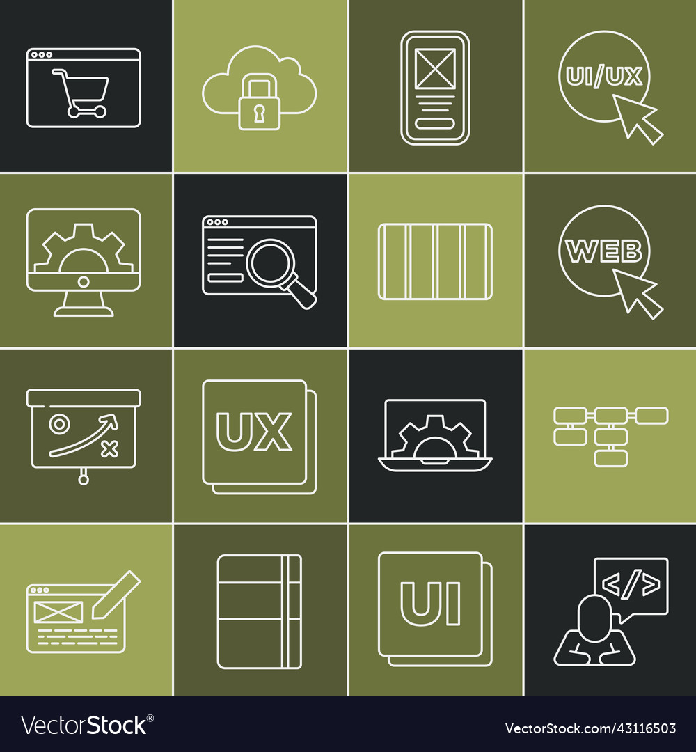 Linie vorn Ende Entwicklung Sitemap web vector image Linie vorn Ende Entwicklung Sitemap web