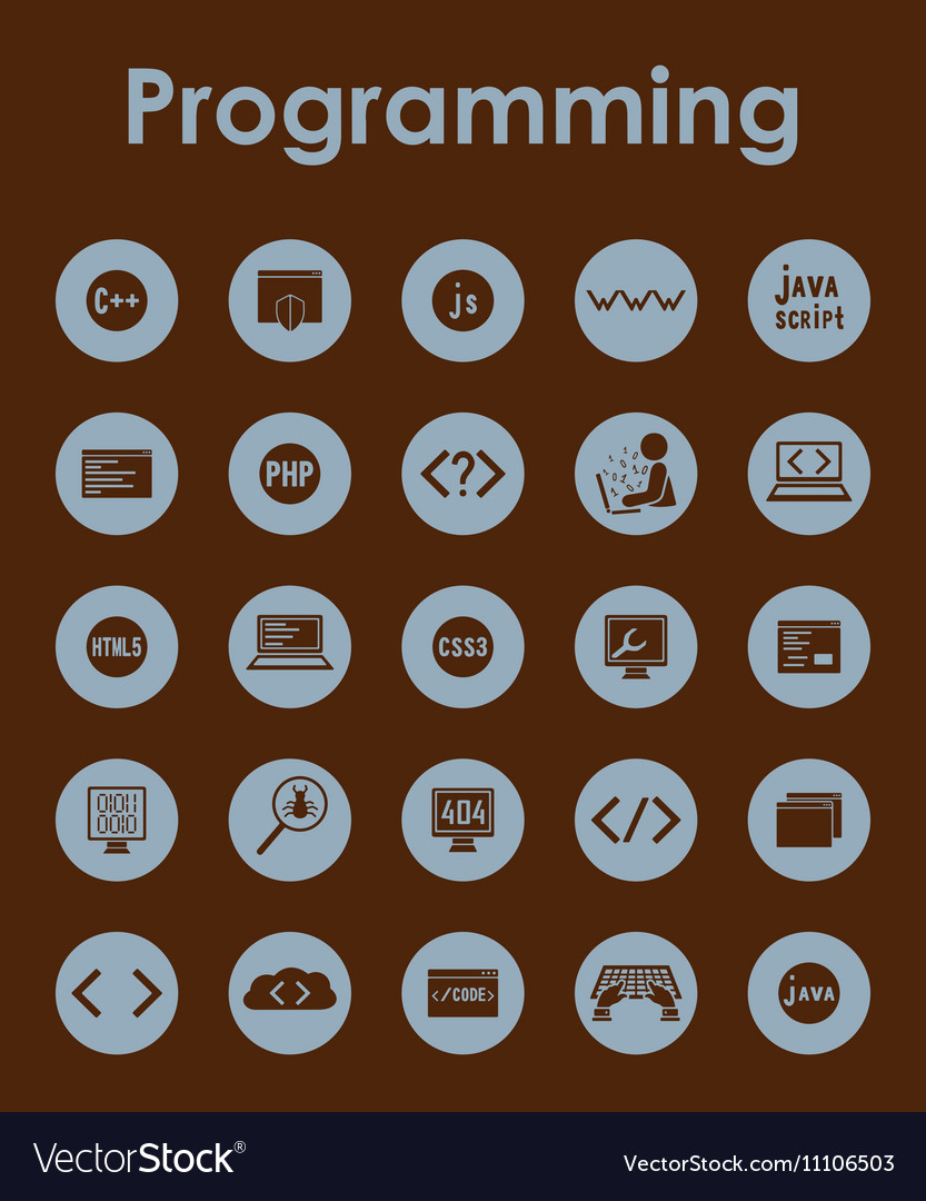 Set of programming simple icons