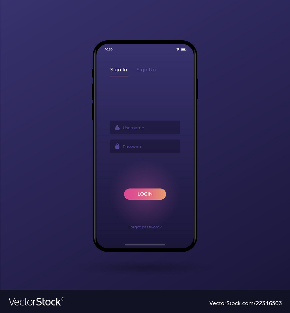 Download Sign up screen clean mobile ui design concept Vector Image