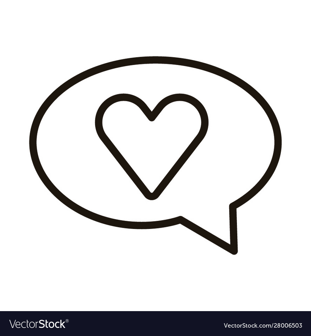 Speech bubble message with heart