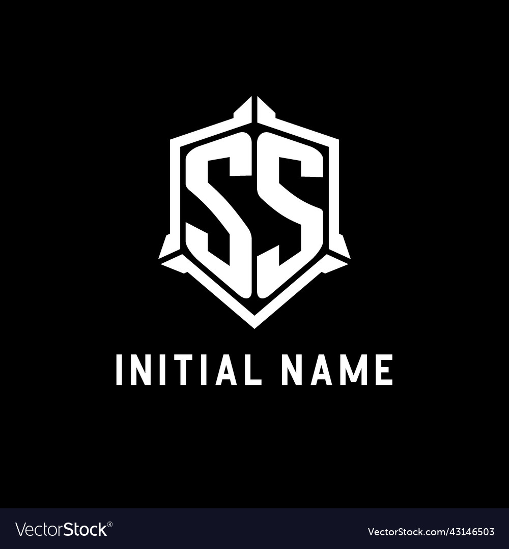 Ss logo initial with shield shape design style