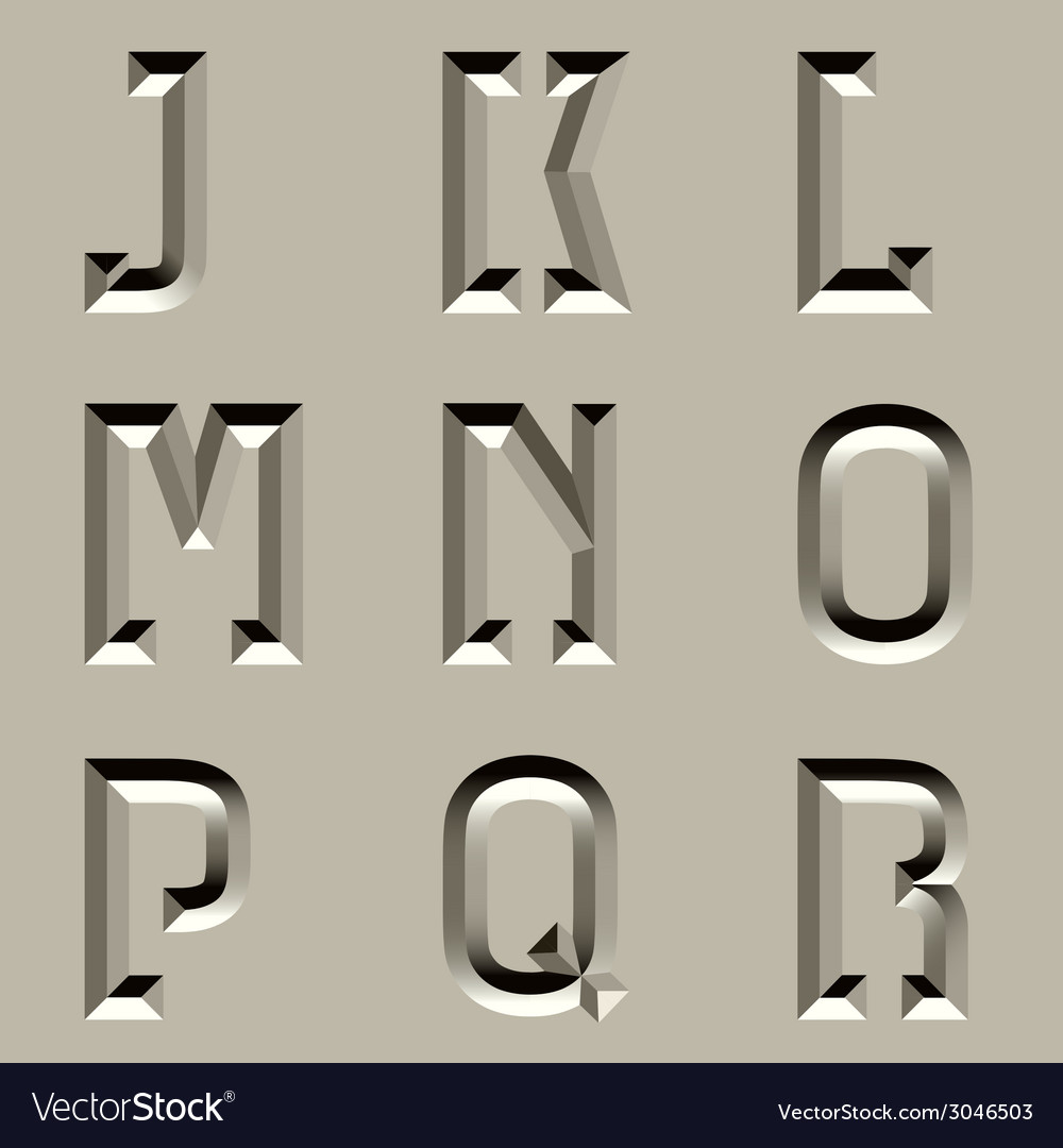 Stone Carved Alphabet Font Part 2 Royalty Free Vector