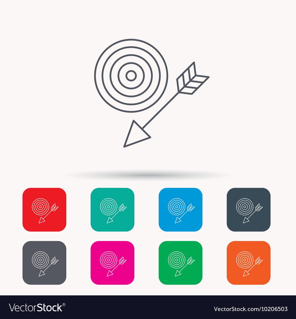 Target with arrow icon dart aim sign