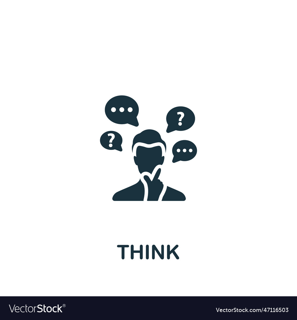 Think icon monochrome simple sign from critical Vector Image