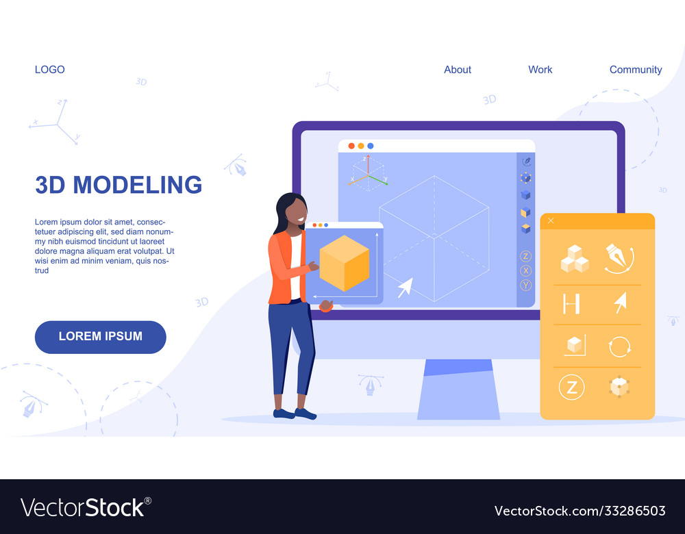 Web page template for online 3d modelling