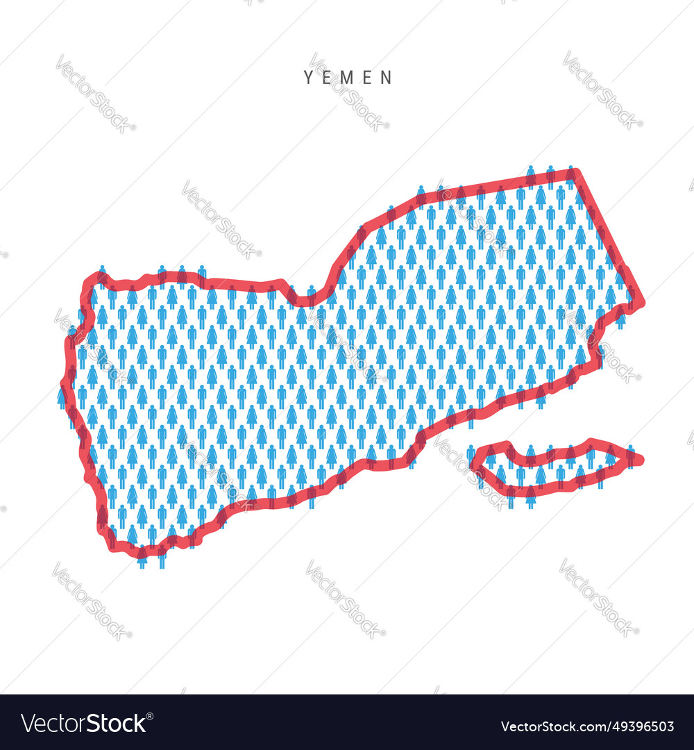 Yemen population map stick figures yemeni people