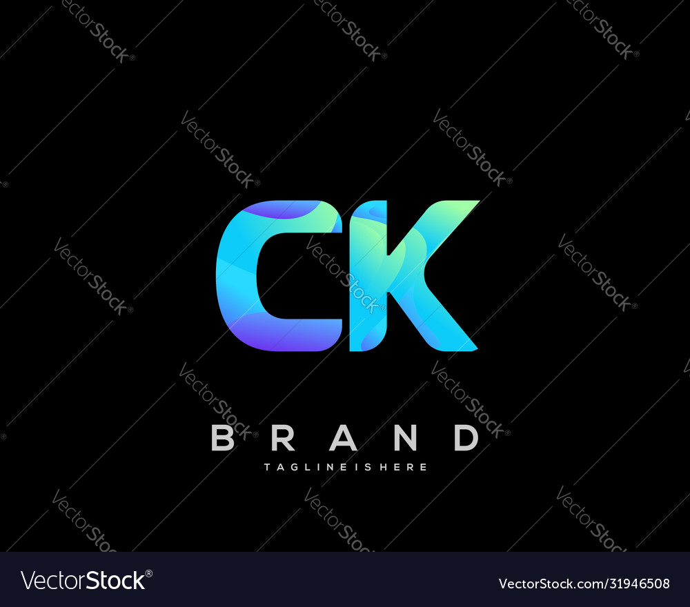 Ck initial logo with colorful template