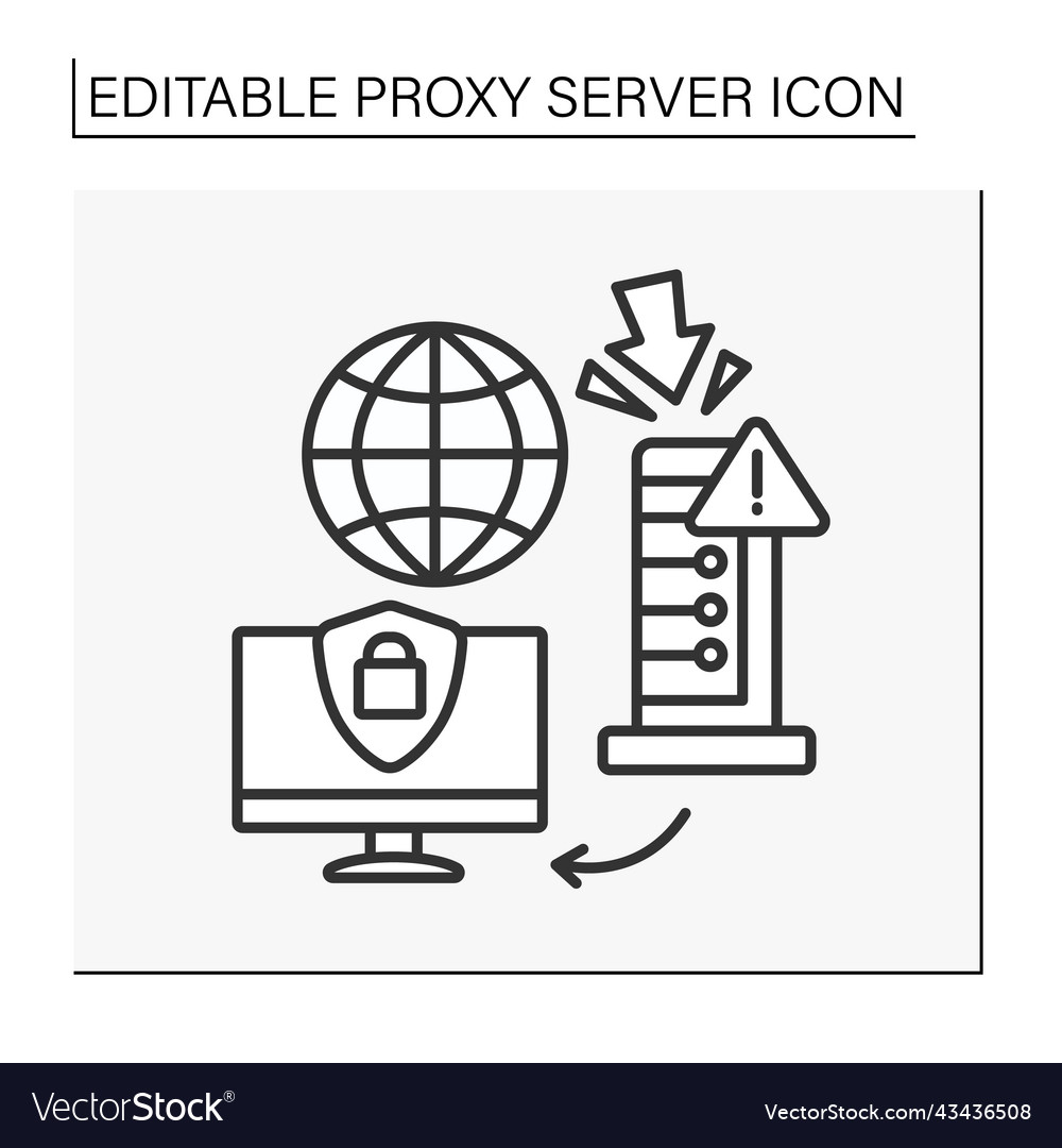 Computer networking line icon vector image Computer networking line icon