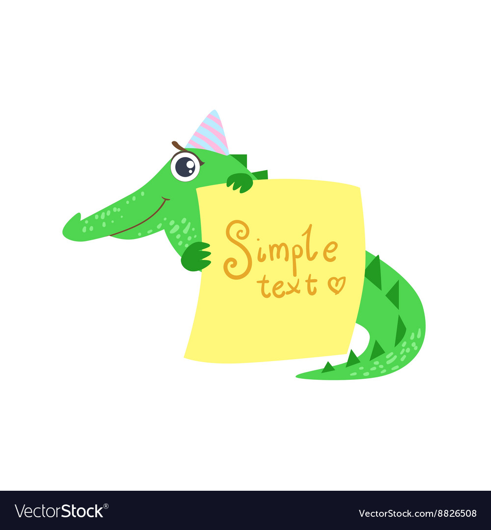 crocodile with the template for the message vector image