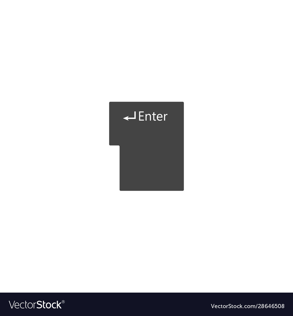 Enter button icon on white isolated background