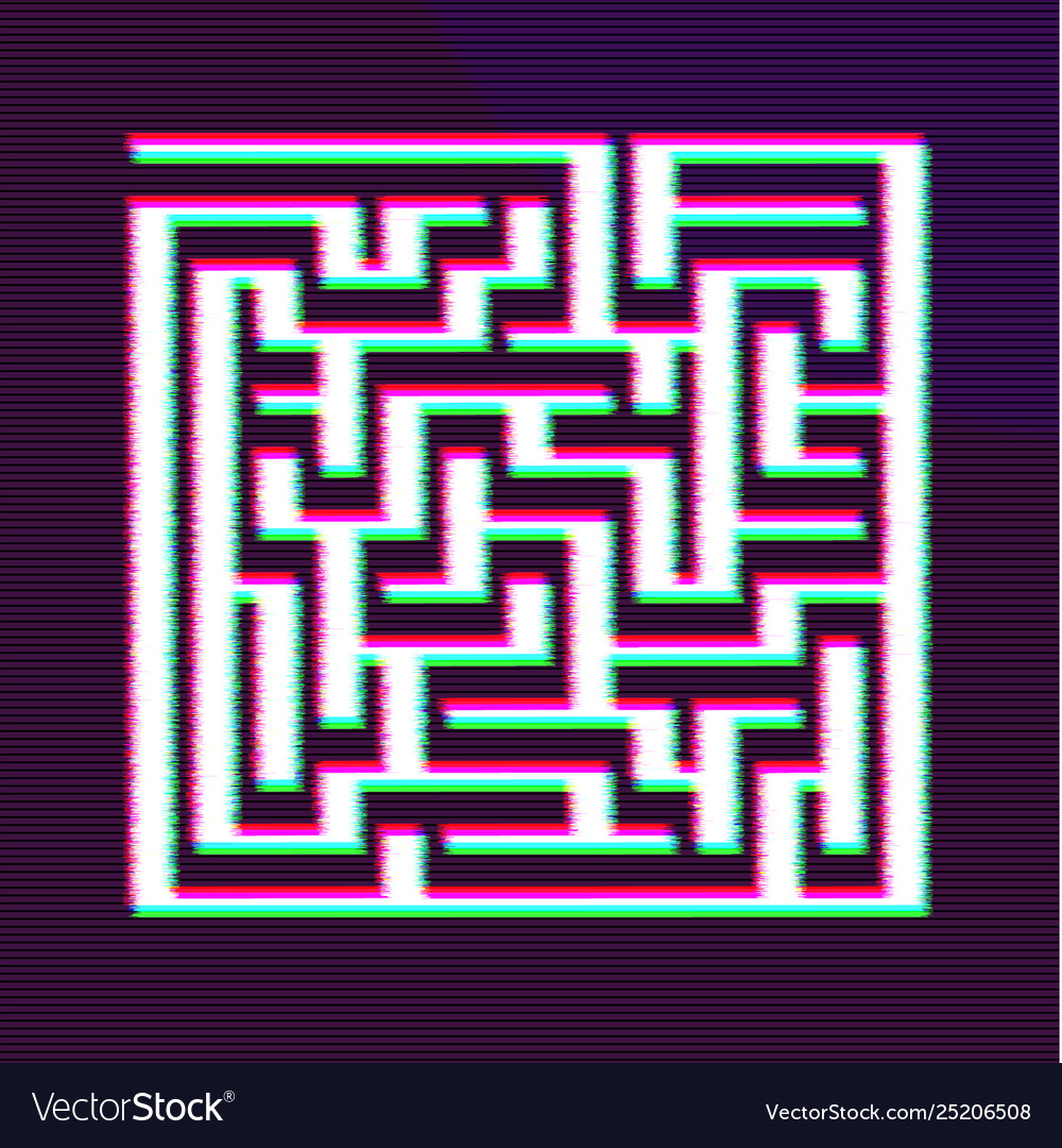 Glitch maze bg design making decision concept Vector Image