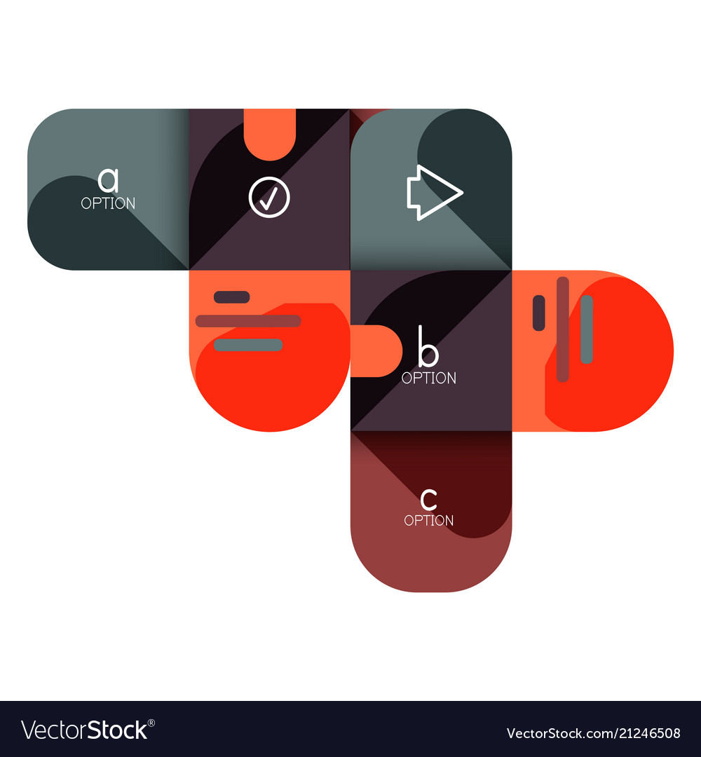 Infographics option and step by in rounded vector image Infographics option and step by in rounded