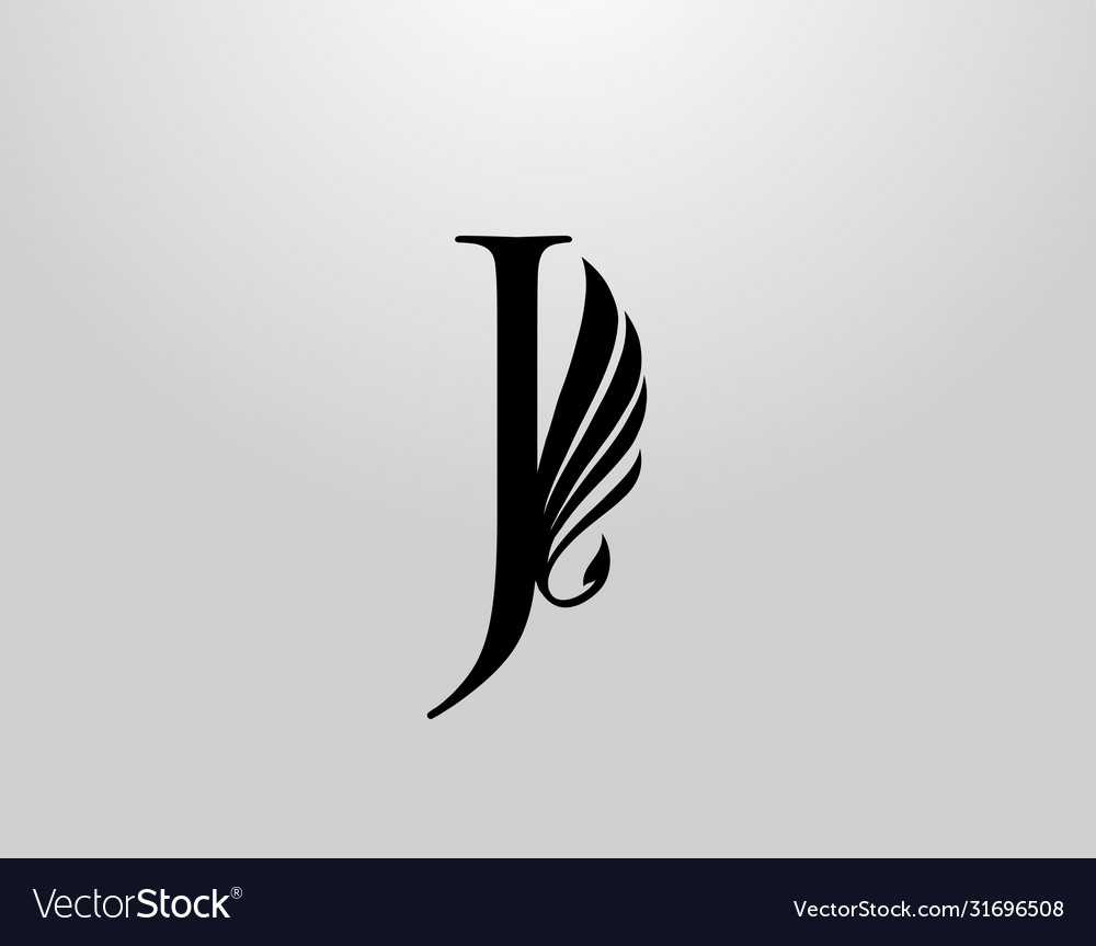 Initial j swirl logo heraldic letter design vector image Initial j swirl logo heraldic letter design