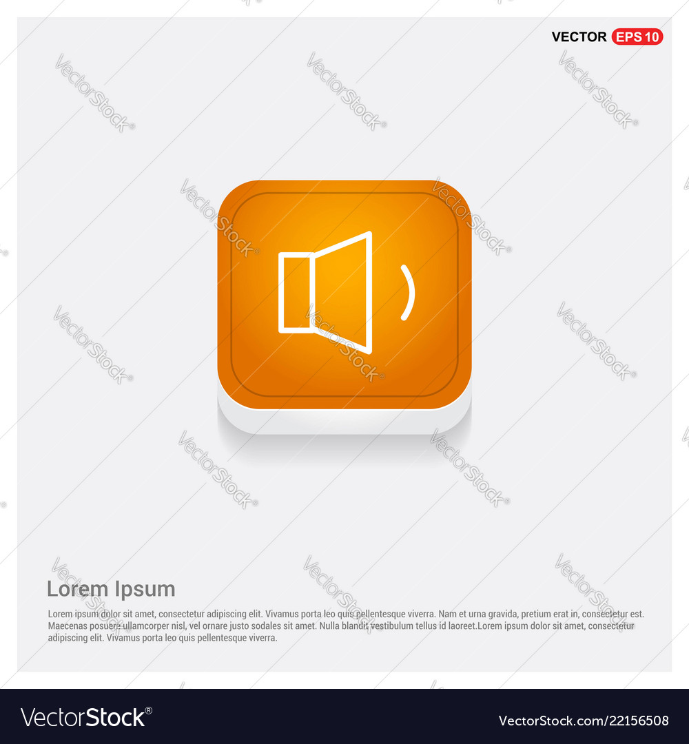 Loudspeaker icon orange abstract web button vector image Loudspeaker icon orange abstract web button