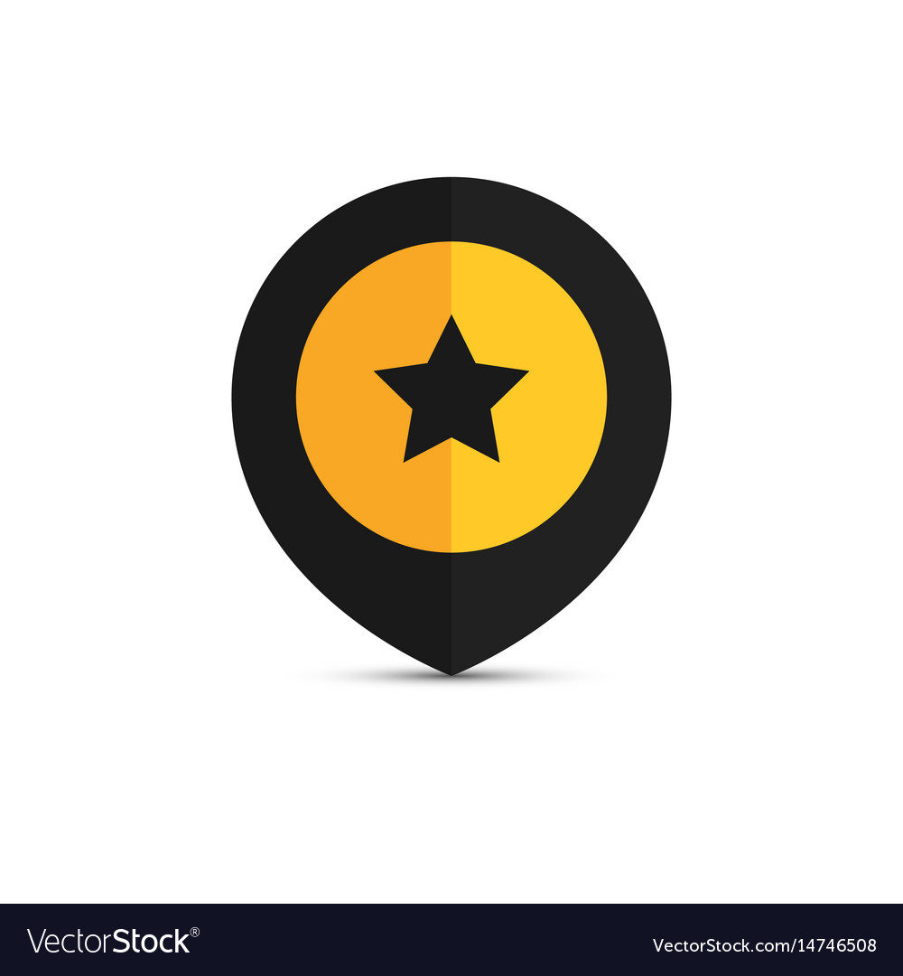 Map pointer with star sign