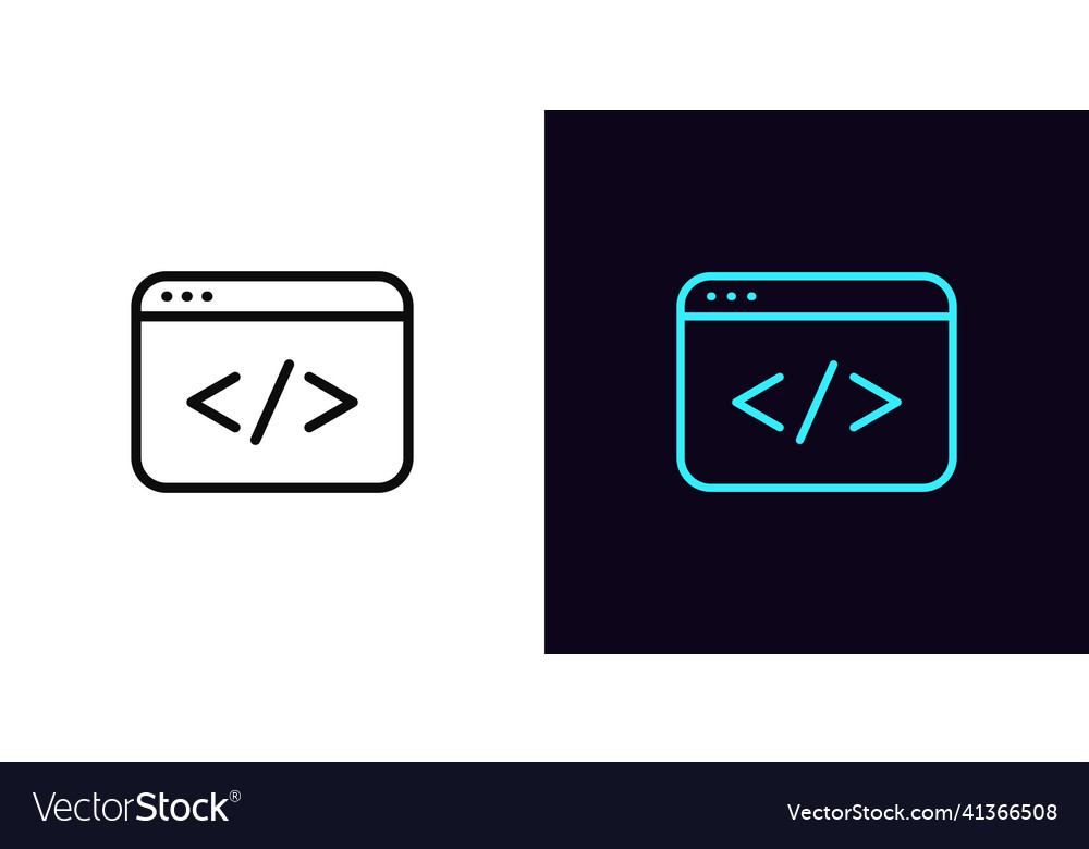 Outline coding icon with editable stroke app vector image Outline coding icon with editable stroke app