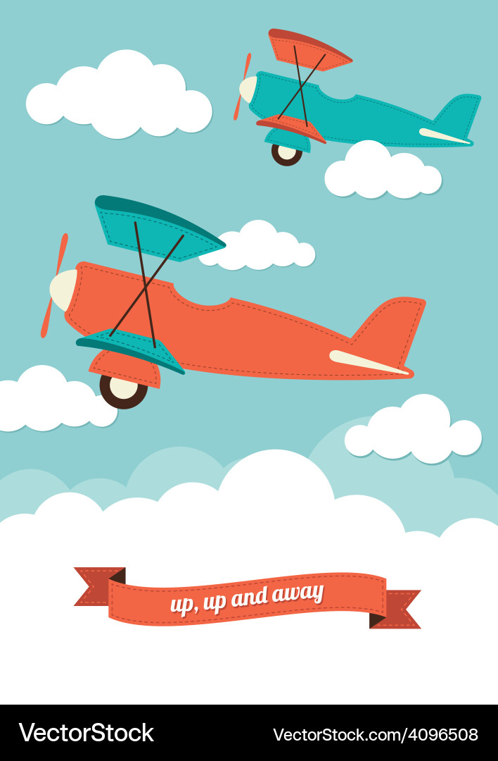 Planes in clouds Royalty Free Vector Image - VectorStock