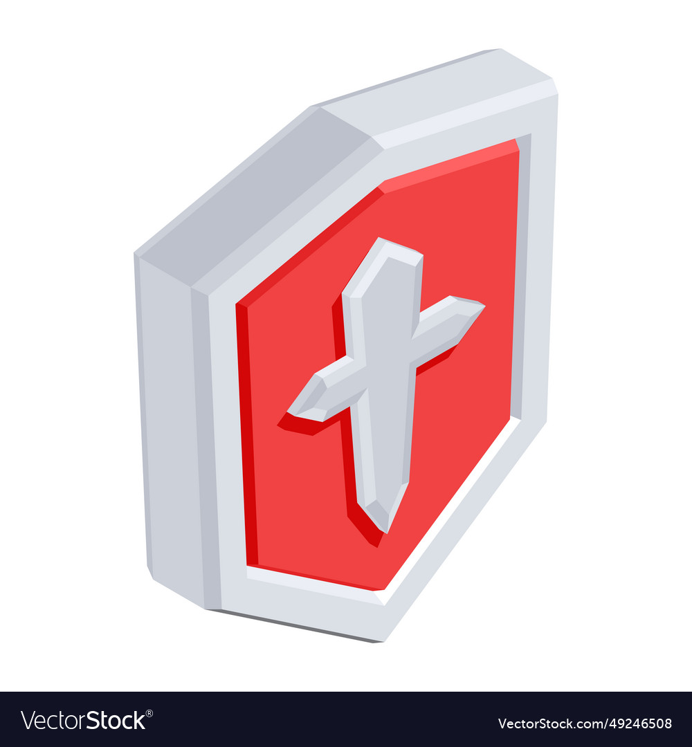 Premium isometric icon of cross shield